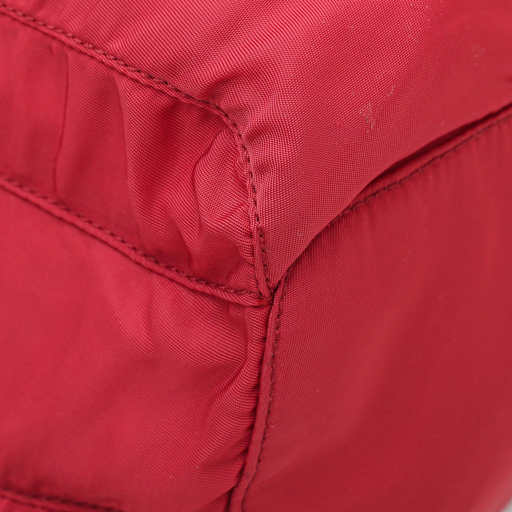 Prada Red Miele Vela Nylon Small Backpack Bag