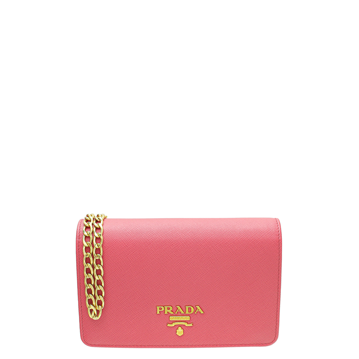 Prada Peonia Pink Lux Wallet on Chain