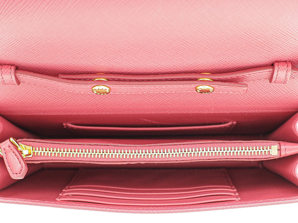 Prada Peonia Pink Lux Wallet on Chain