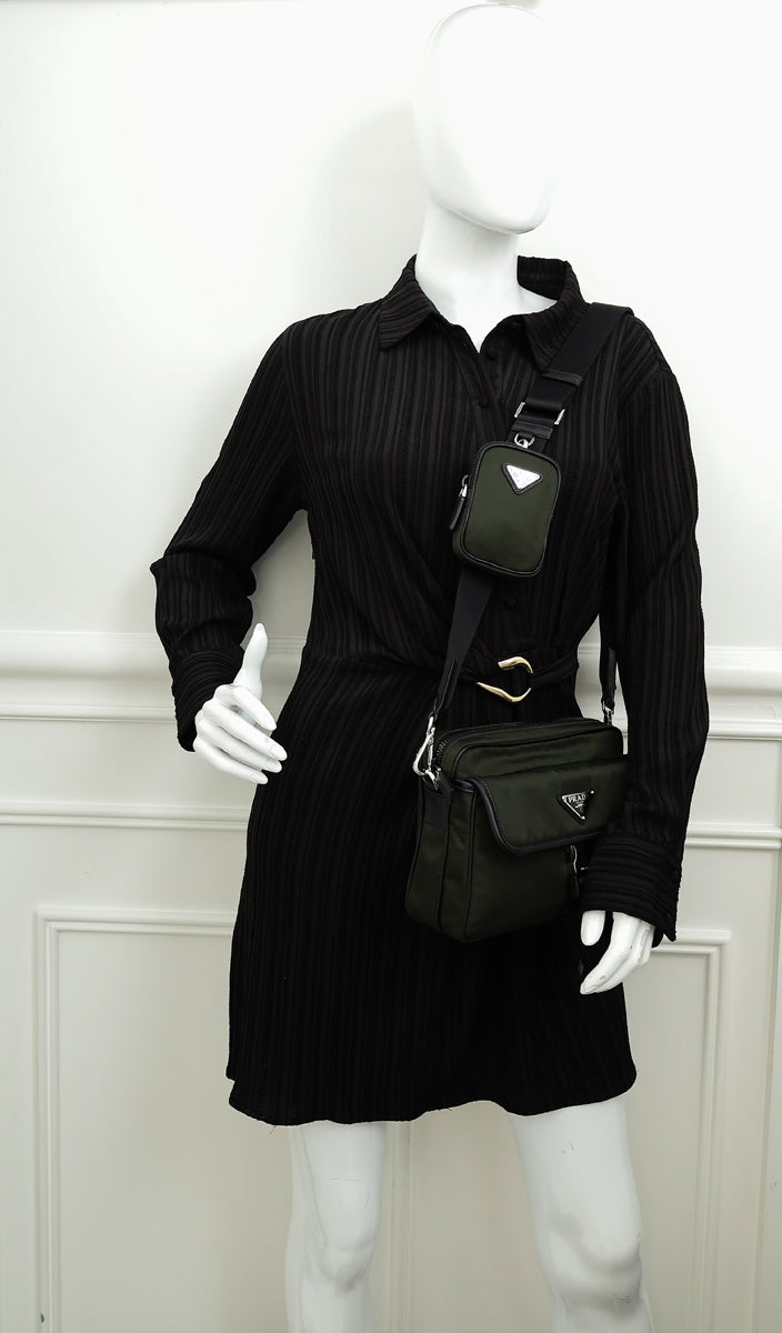Prada Kaki Re-Nylon Shoulder Bag