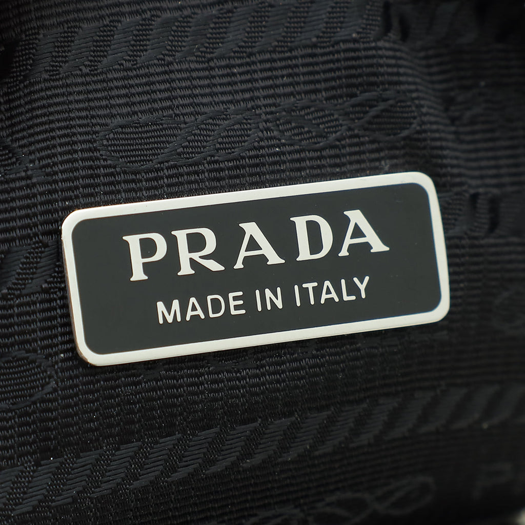 Prada Black Satin Crystal Zip Phone Case Crossbody Bag