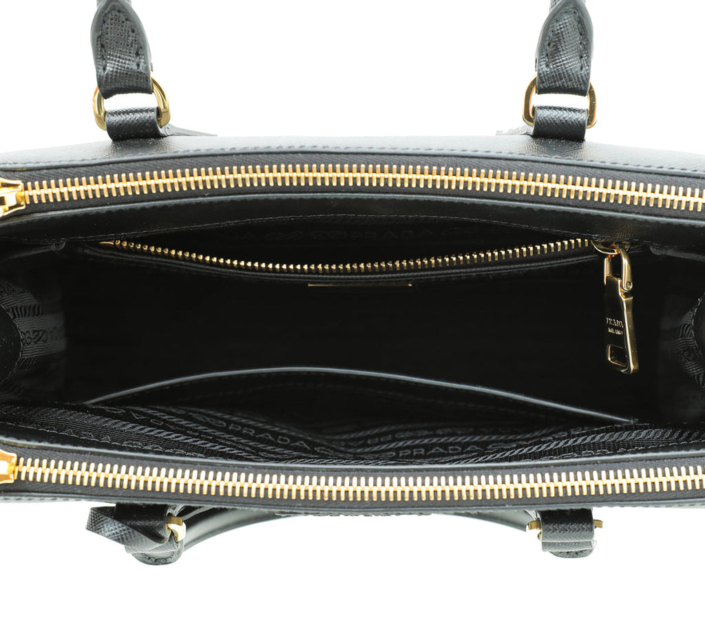 Prada Black Lux Galleria Tote Medium Bag