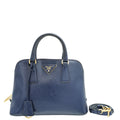 Prada Blue Vernice Promenade Bag
