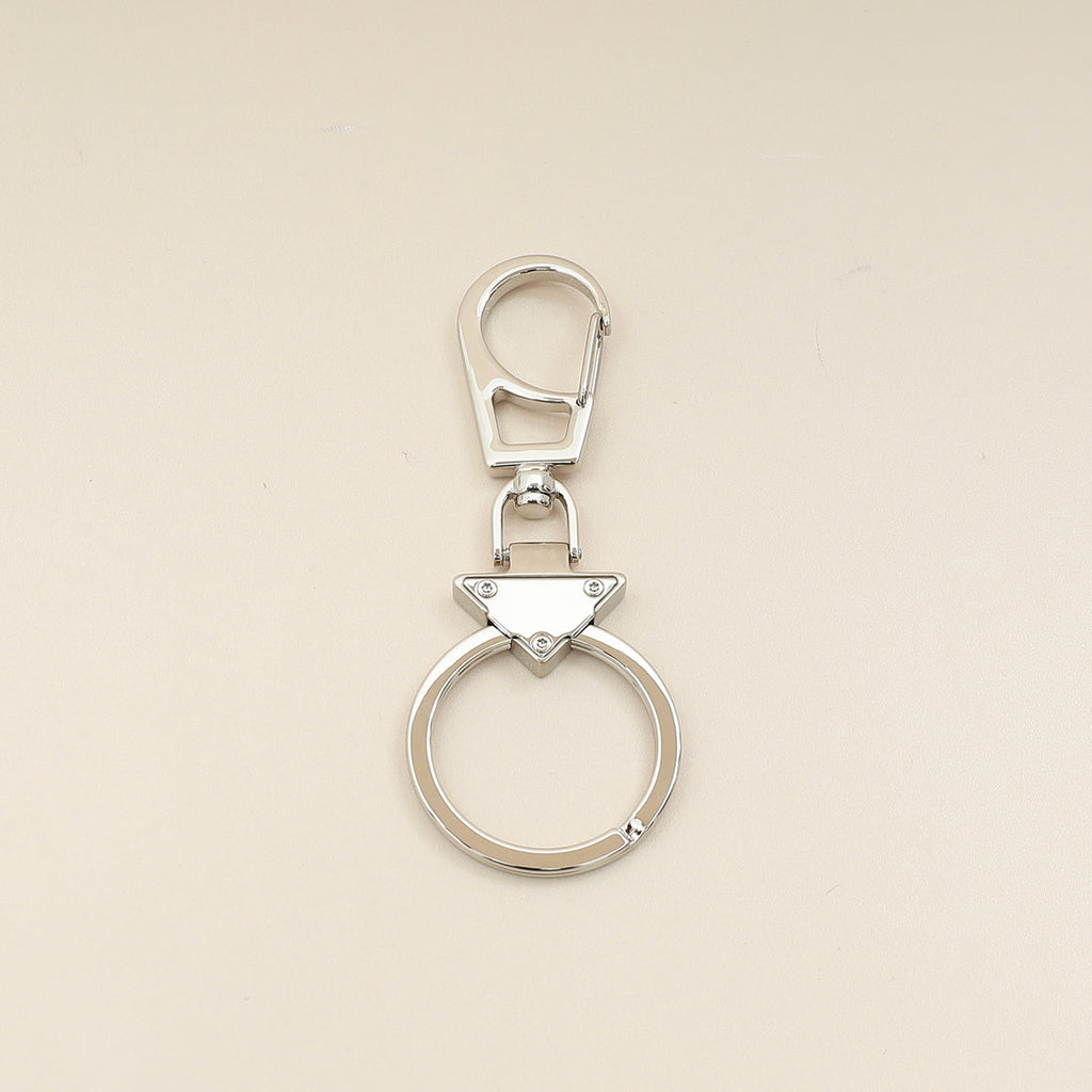 Prada Black Triangle Logo Keychain