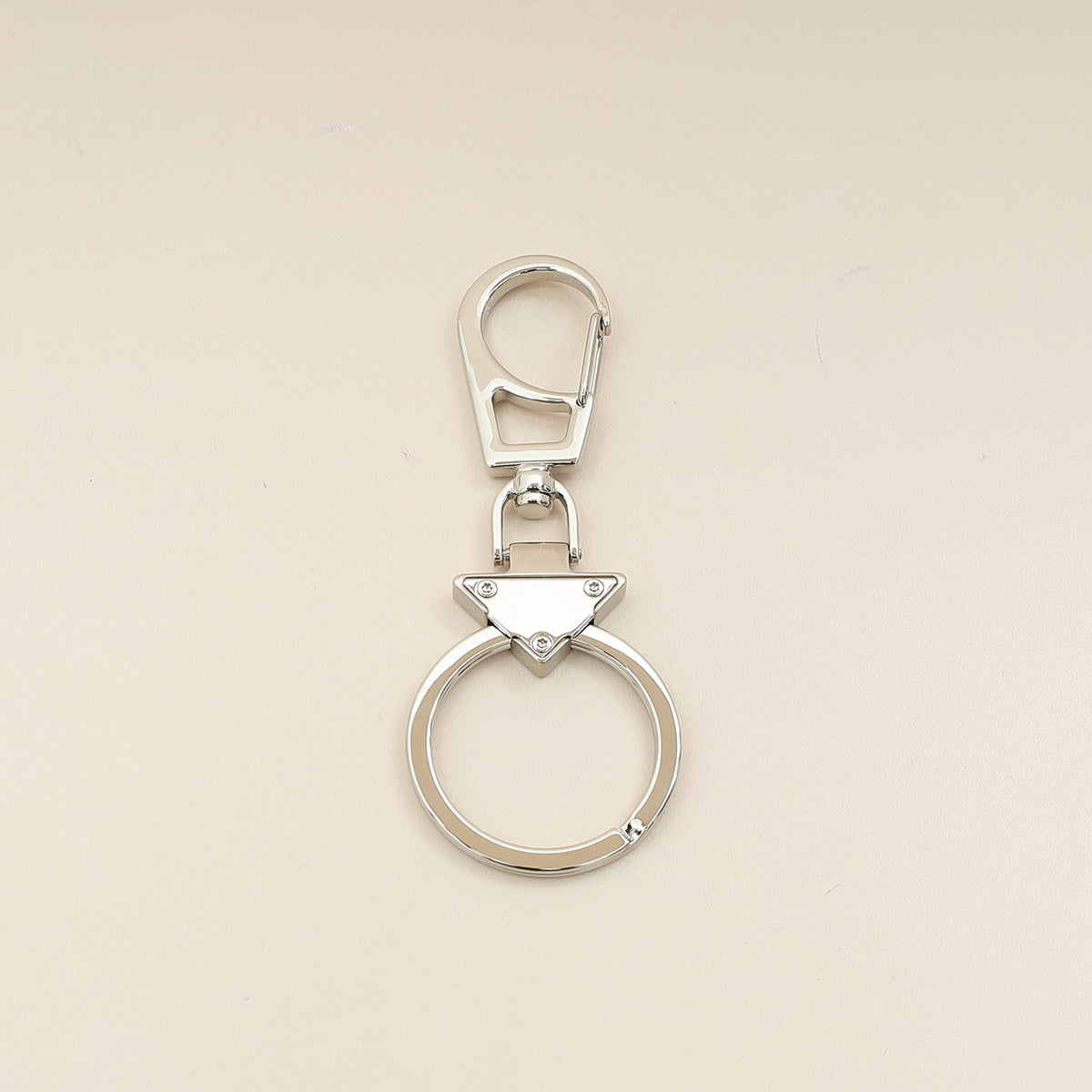 Prada Black Triangle Logo Keychain