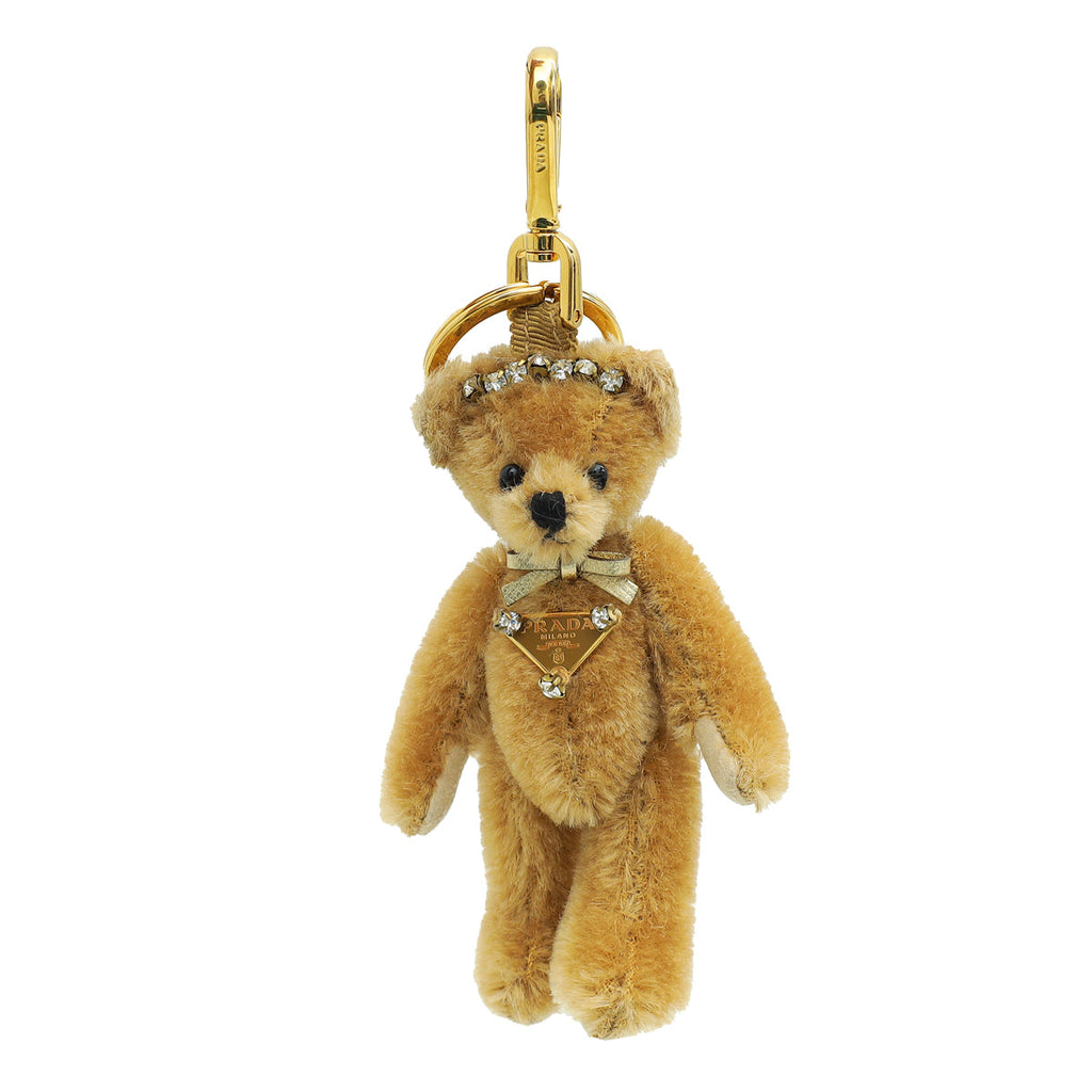 Prada Brown Teddy Key Ring Bag Charm