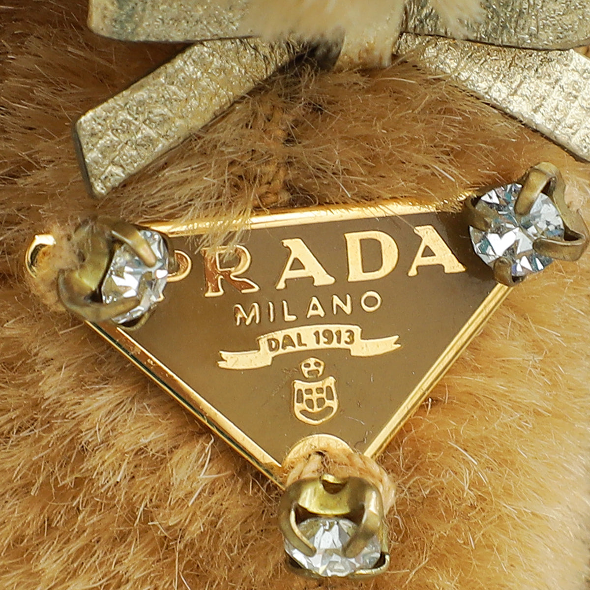 Prada Brown Teddy Key Ring Bag Charm