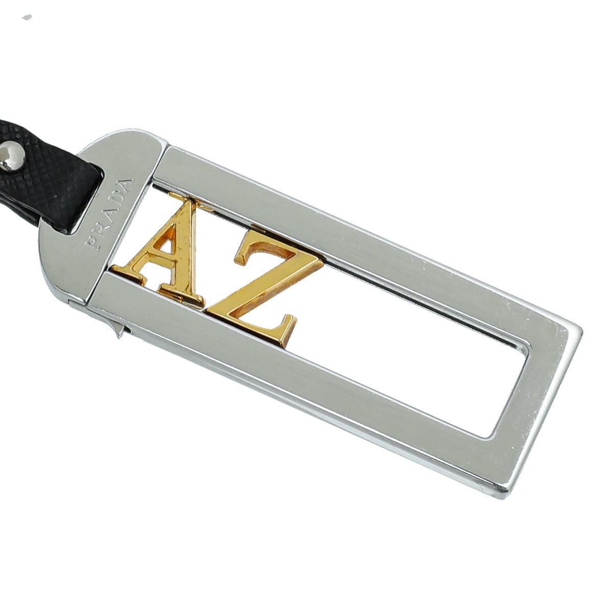 Prada 2 Tone Letter Move Metal Keychain