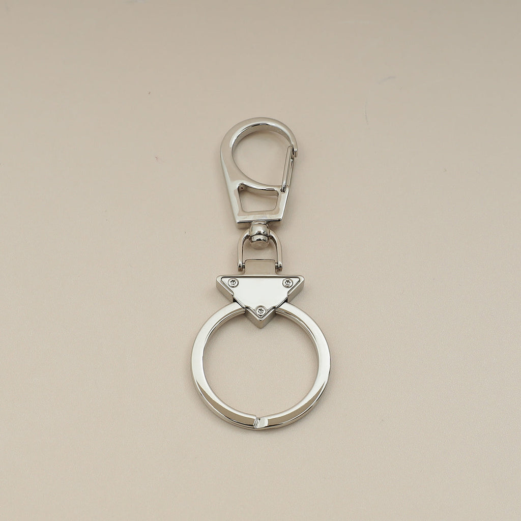 Prada Black Triangle Logo Keychain