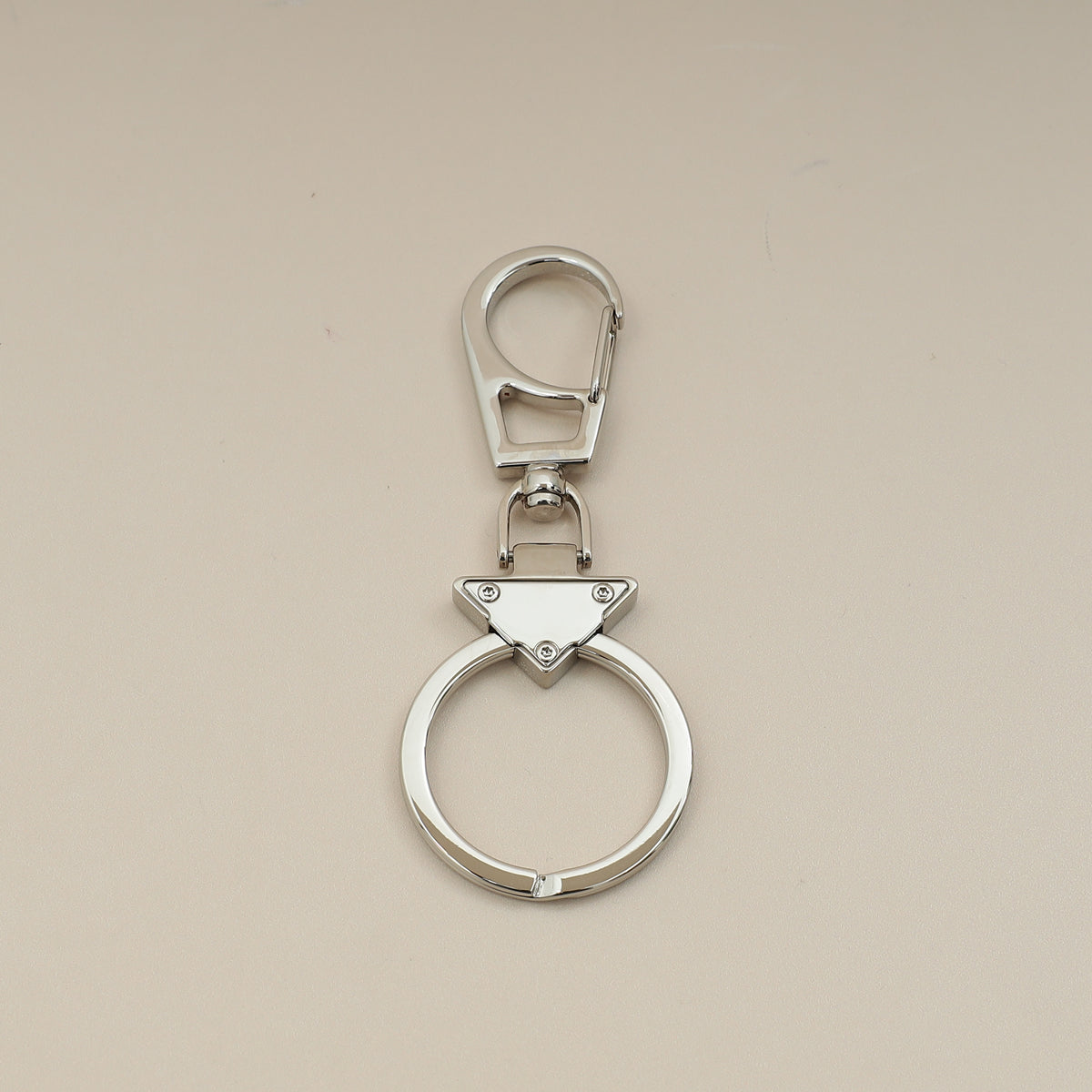 Prada Black Triangle Logo Keychain
