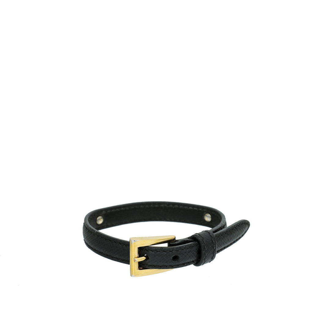 Prada Black Logo Bracelet