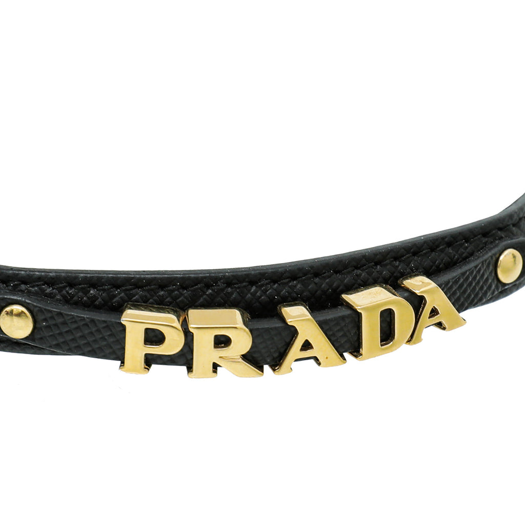 Prada Black Logo Bracelet