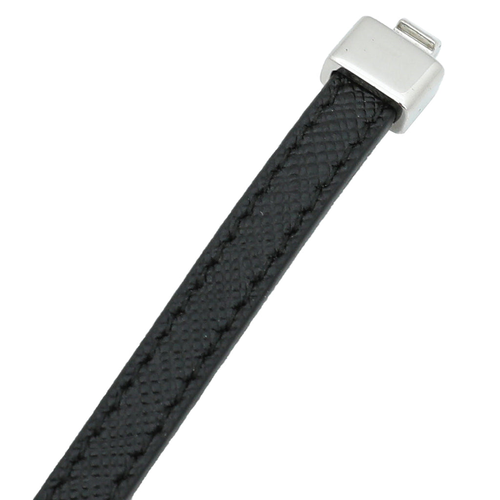 Prada Black with Triangle & Round Details Small Bracelet