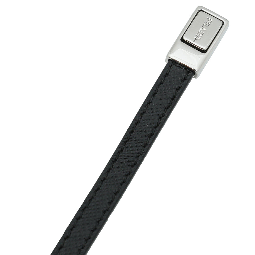 Prada Black with Triangle & Round Details Small Bracelet