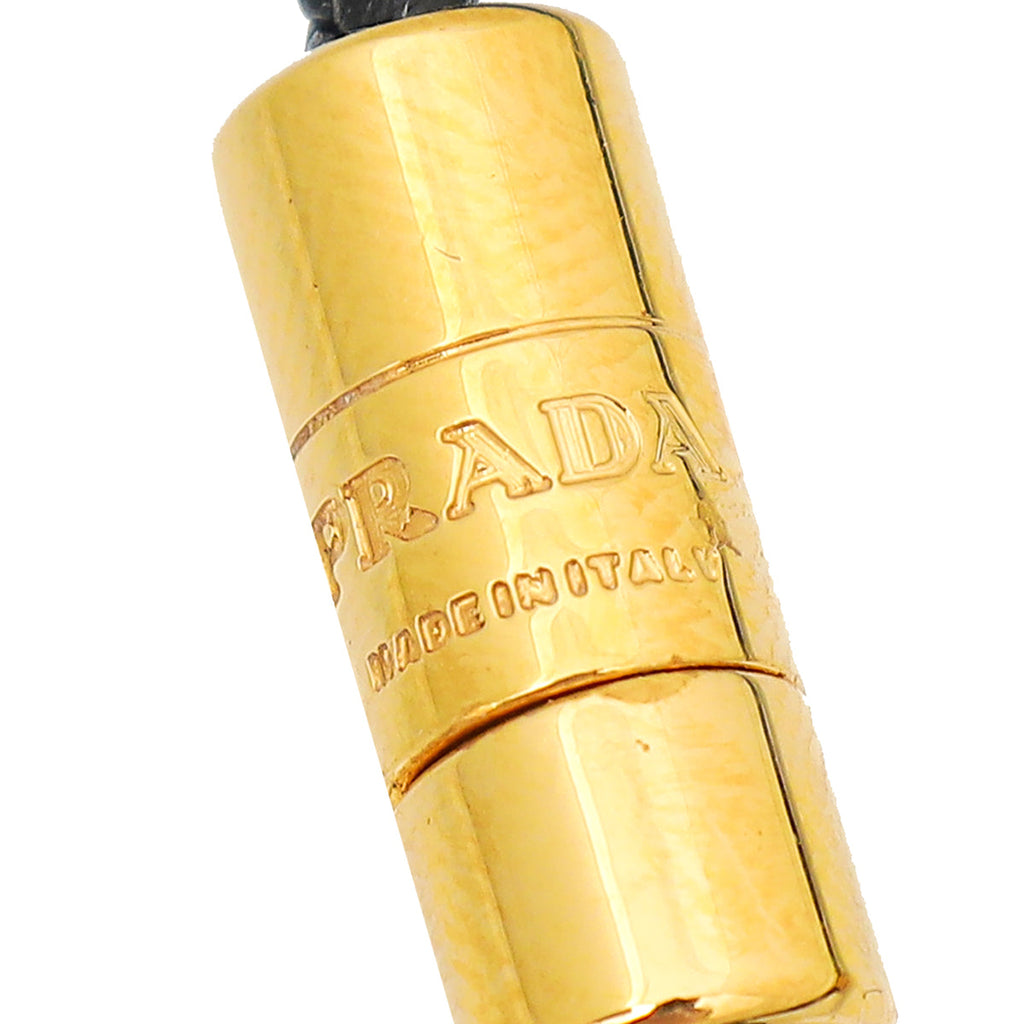 Prada Black Triangle Logo Bracelet