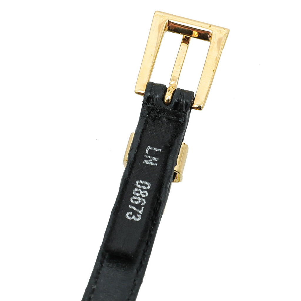 Prada Black Logo Crocodile Medium Bracelet