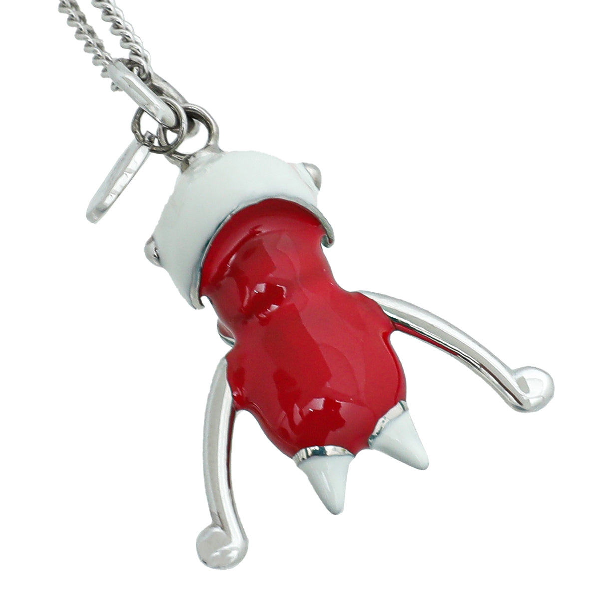 Prada Bicolor Cow Pendant Long Necklace