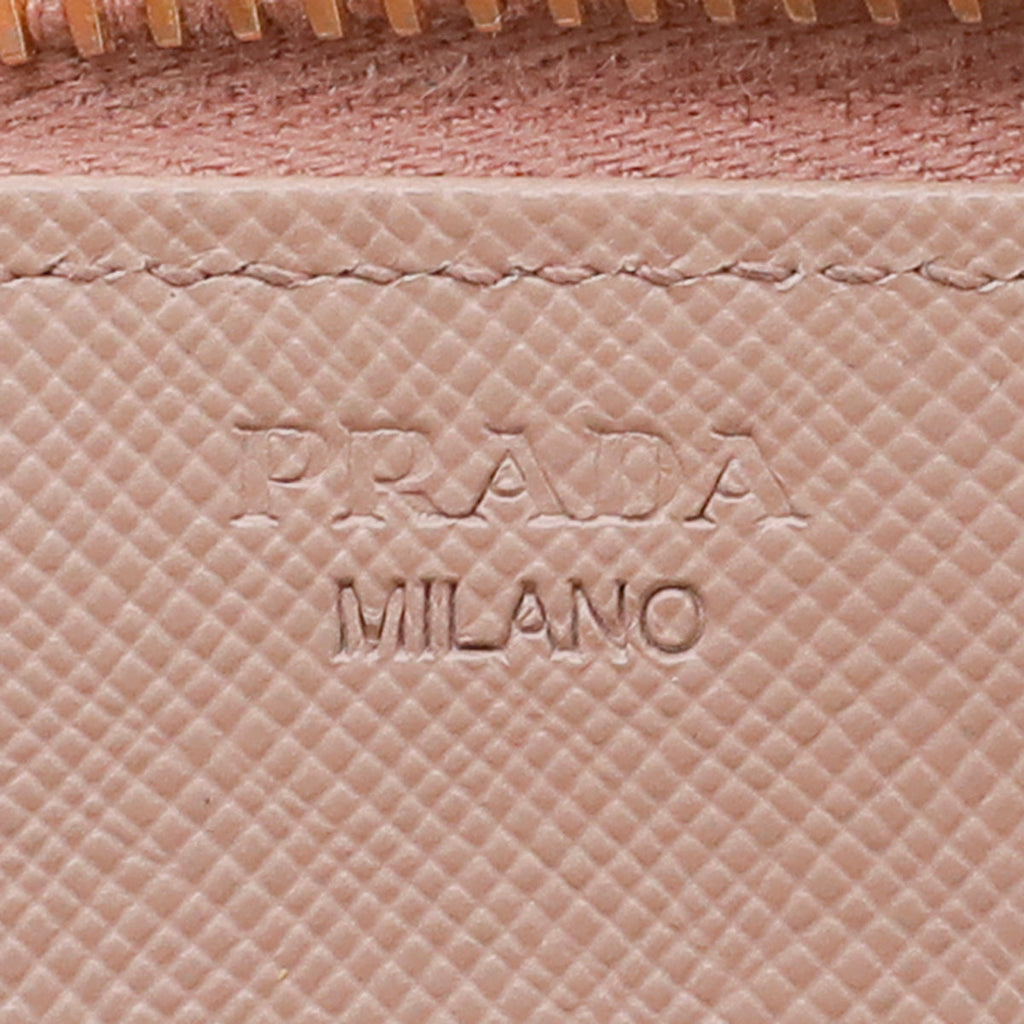 Prada Nude Zip Around Wallet