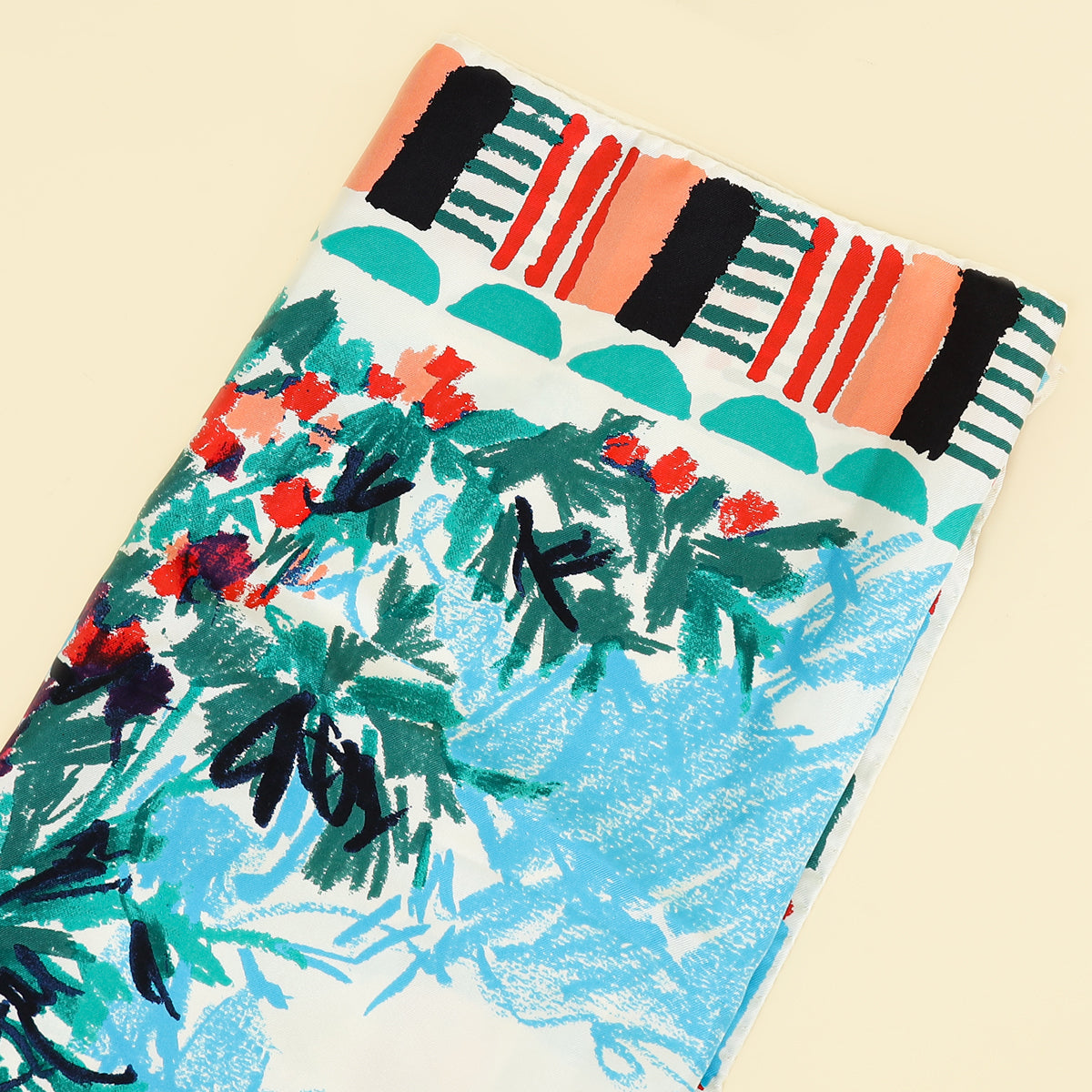 Prada Multicolor Printed Silk Scarf 90
