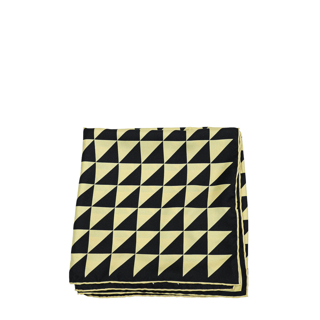 Prada Bicolor The Triangle Print Silk Square Scarf