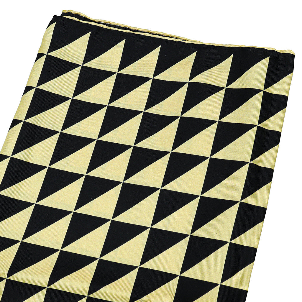 Prada Bicolor The Triangle Print Silk Square Scarf