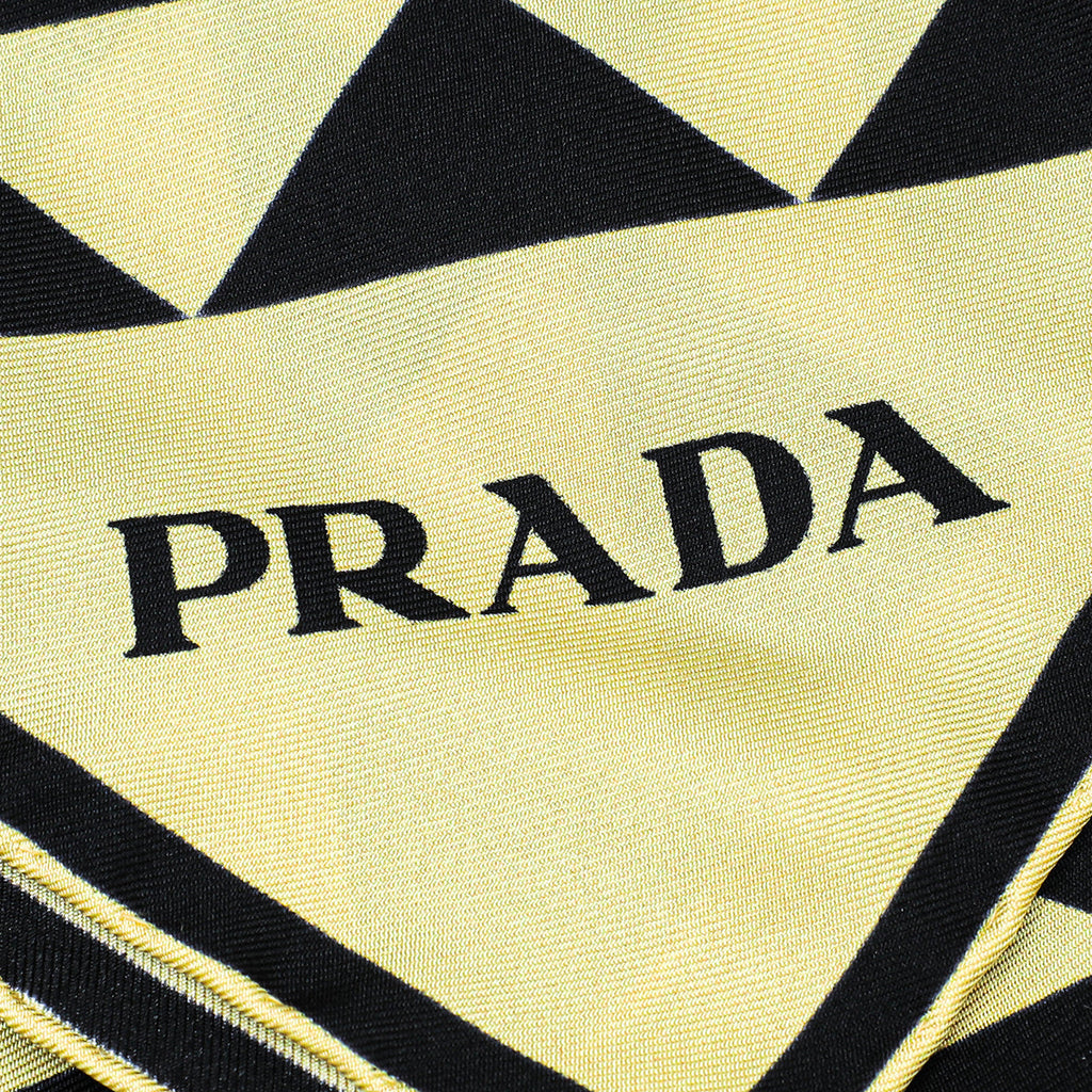 Prada Bicolor The Triangle Print Silk Square Scarf