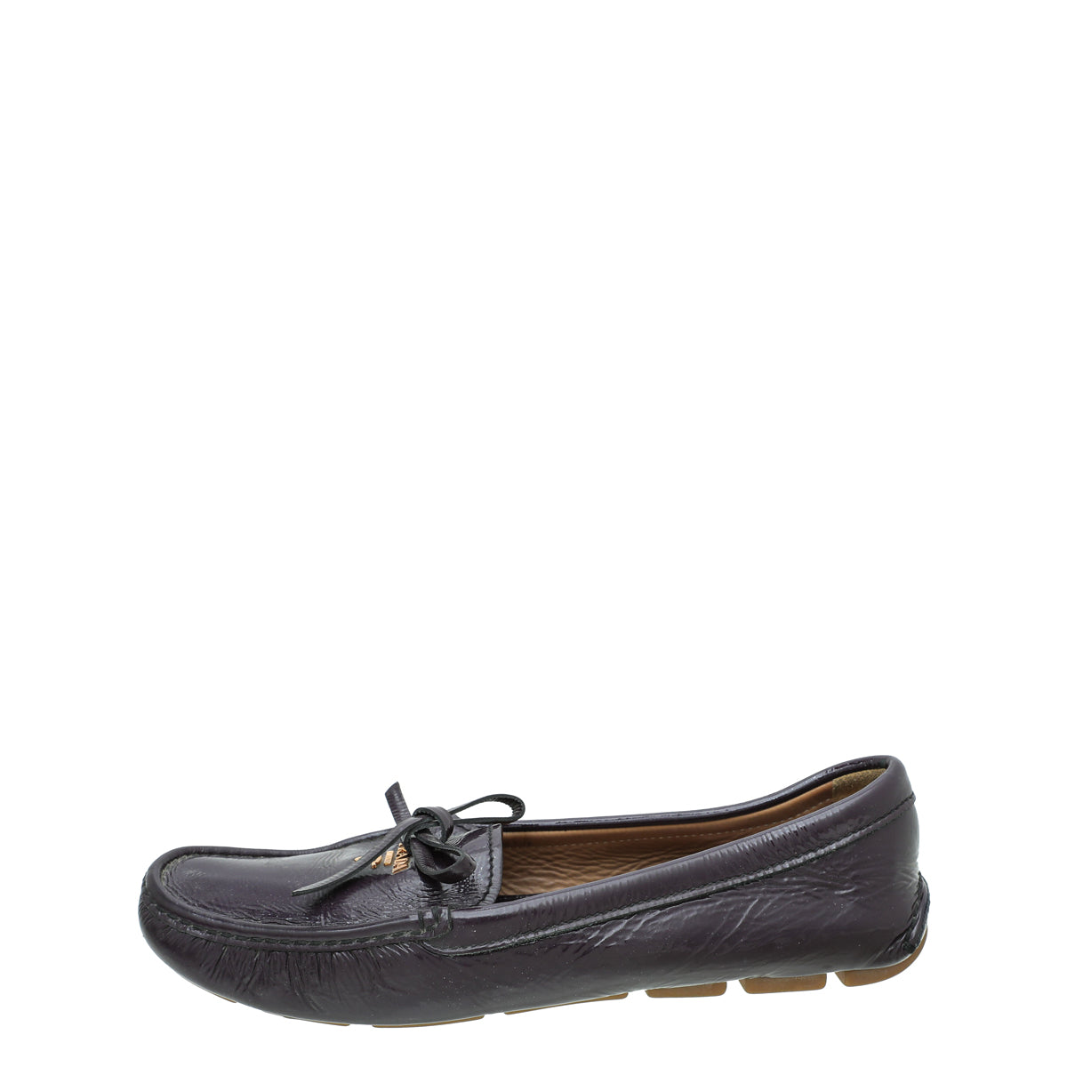 Prada Dark Violet Logo Bow Loafer 39.5