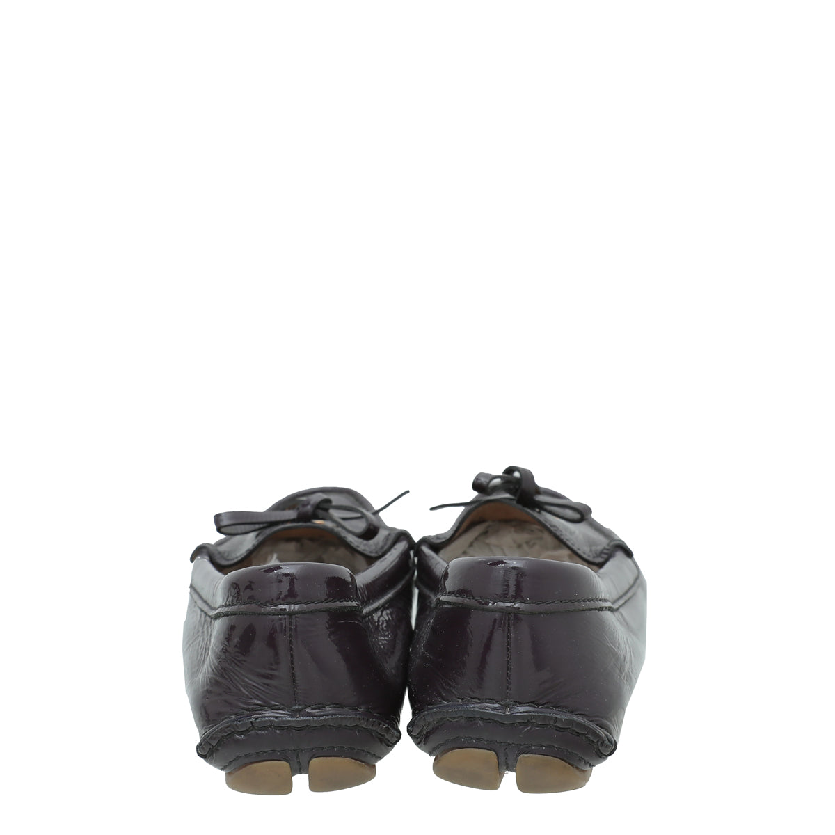 Prada Dark Violet Logo Bow Loafer 39.5