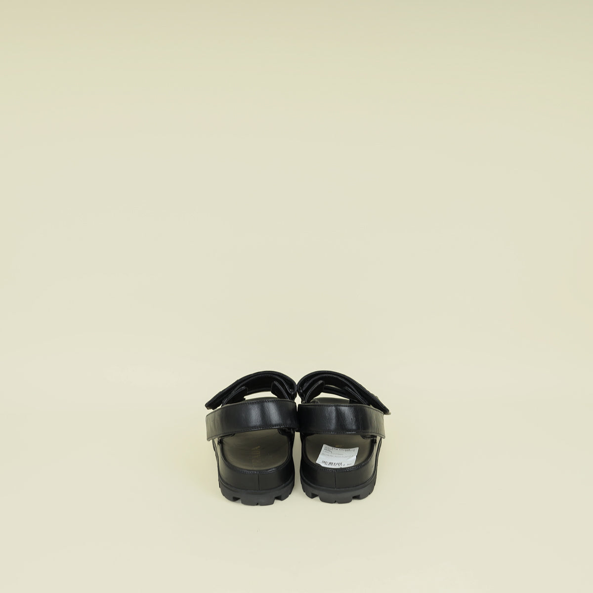 Prada Black Nappa Logo Strap Chunky Sandal 38.5