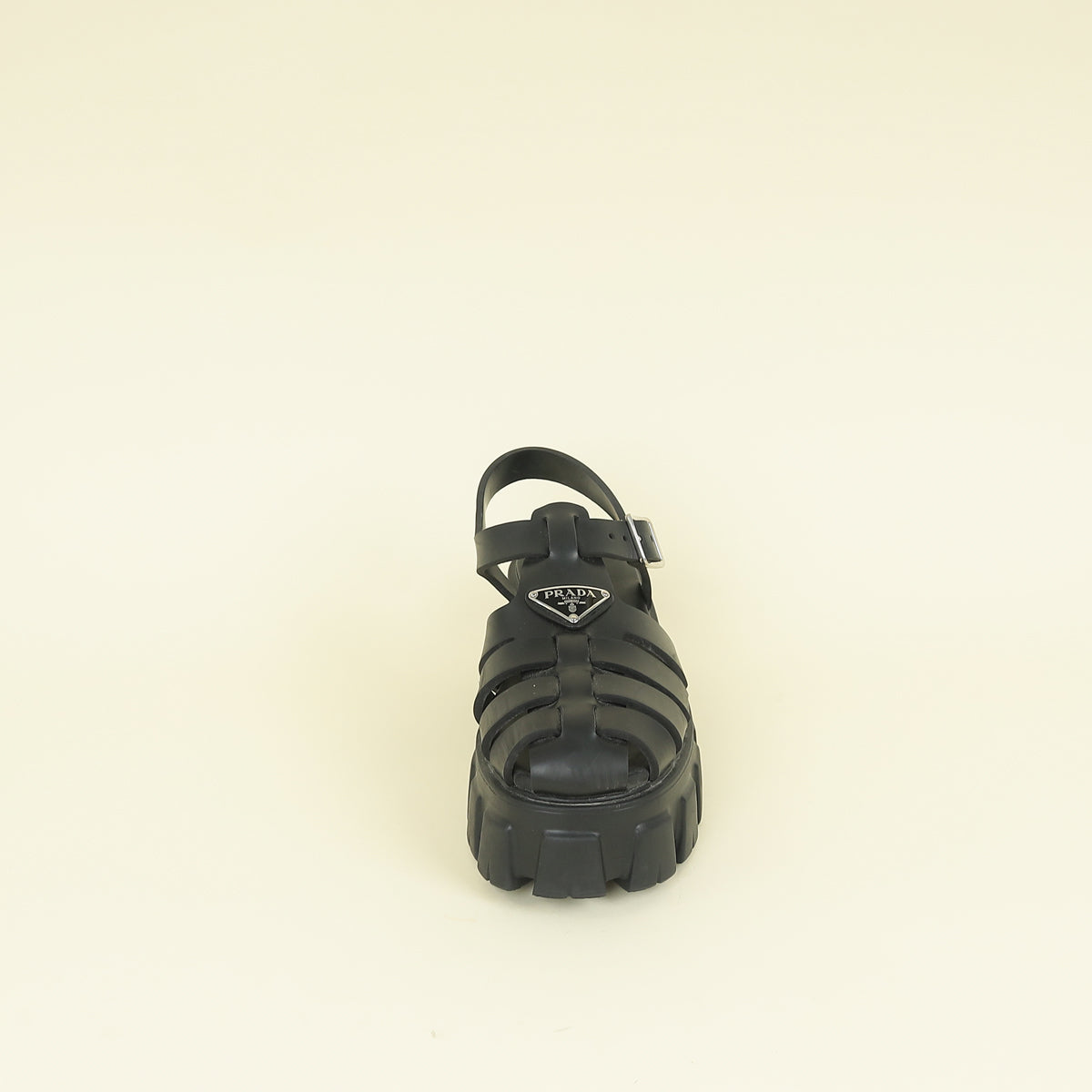 Prada Black Logo Foam Rubber Sandal 38
