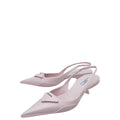 Prada Alabaster Pink Brushed Logo Slingback Pumps 38