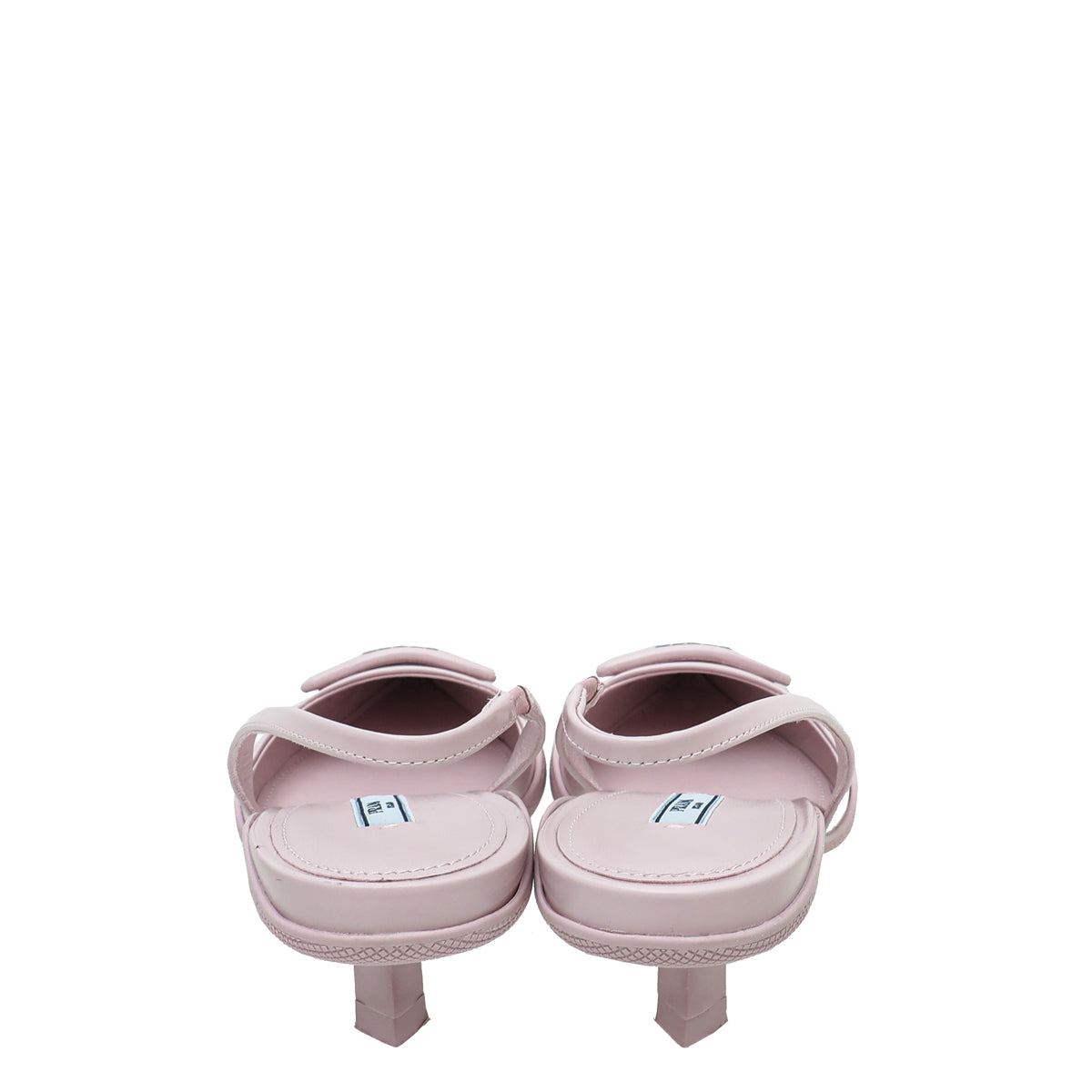 Prada Alabaster Pink Brushed Logo Slingback Pumps 38