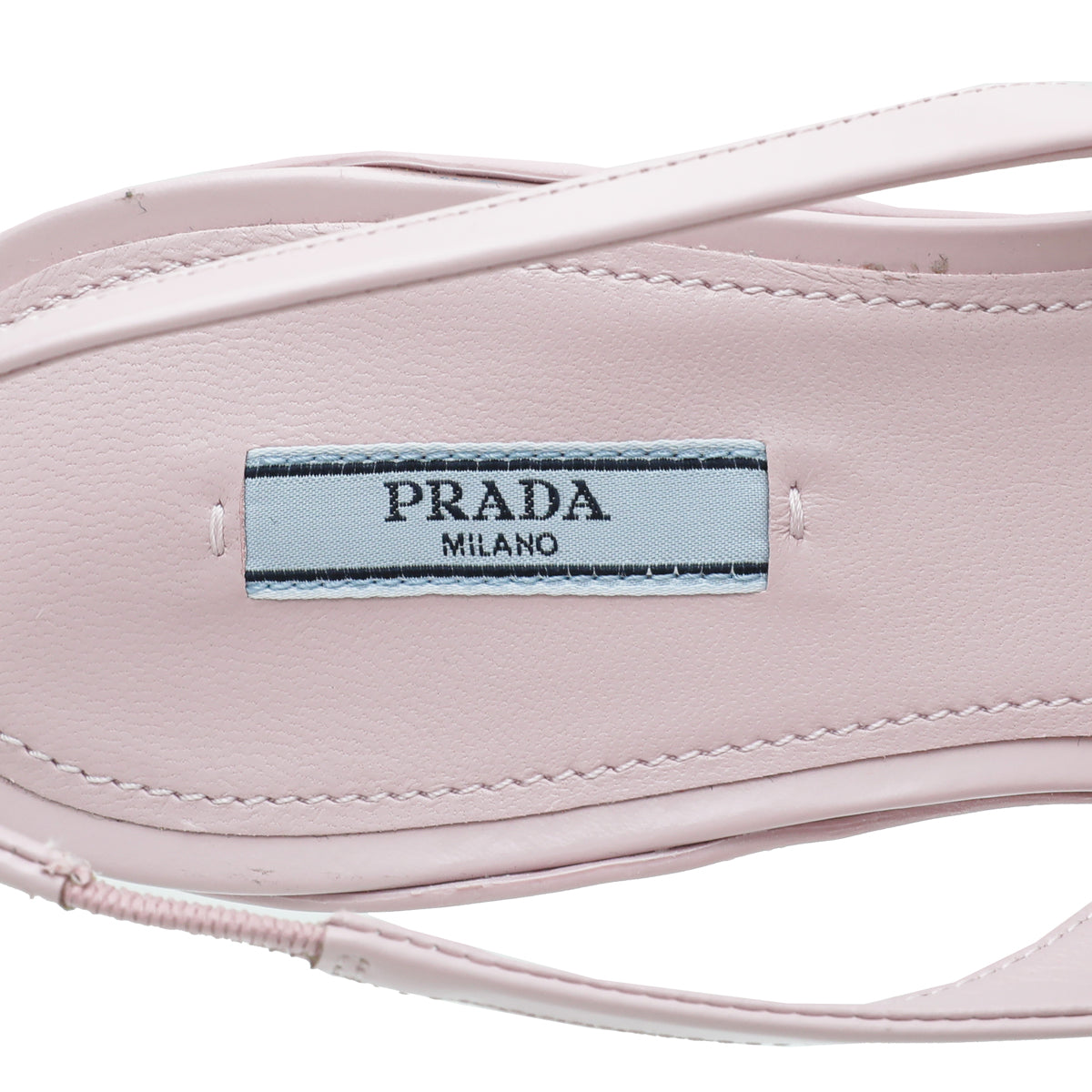 Prada Alabaster Pink Brushed Logo Slingback Pumps 38