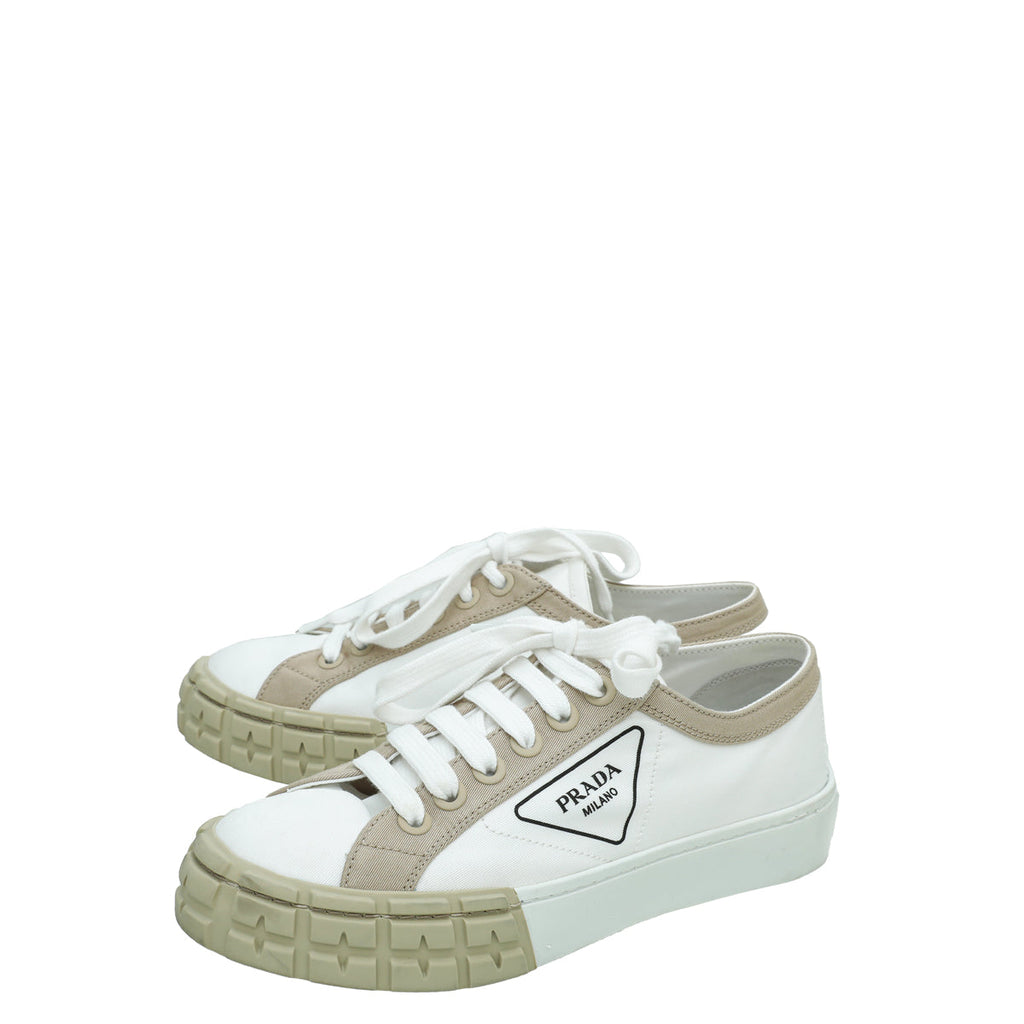 Prada Bicolor Logo Printed Sneakers 37.5