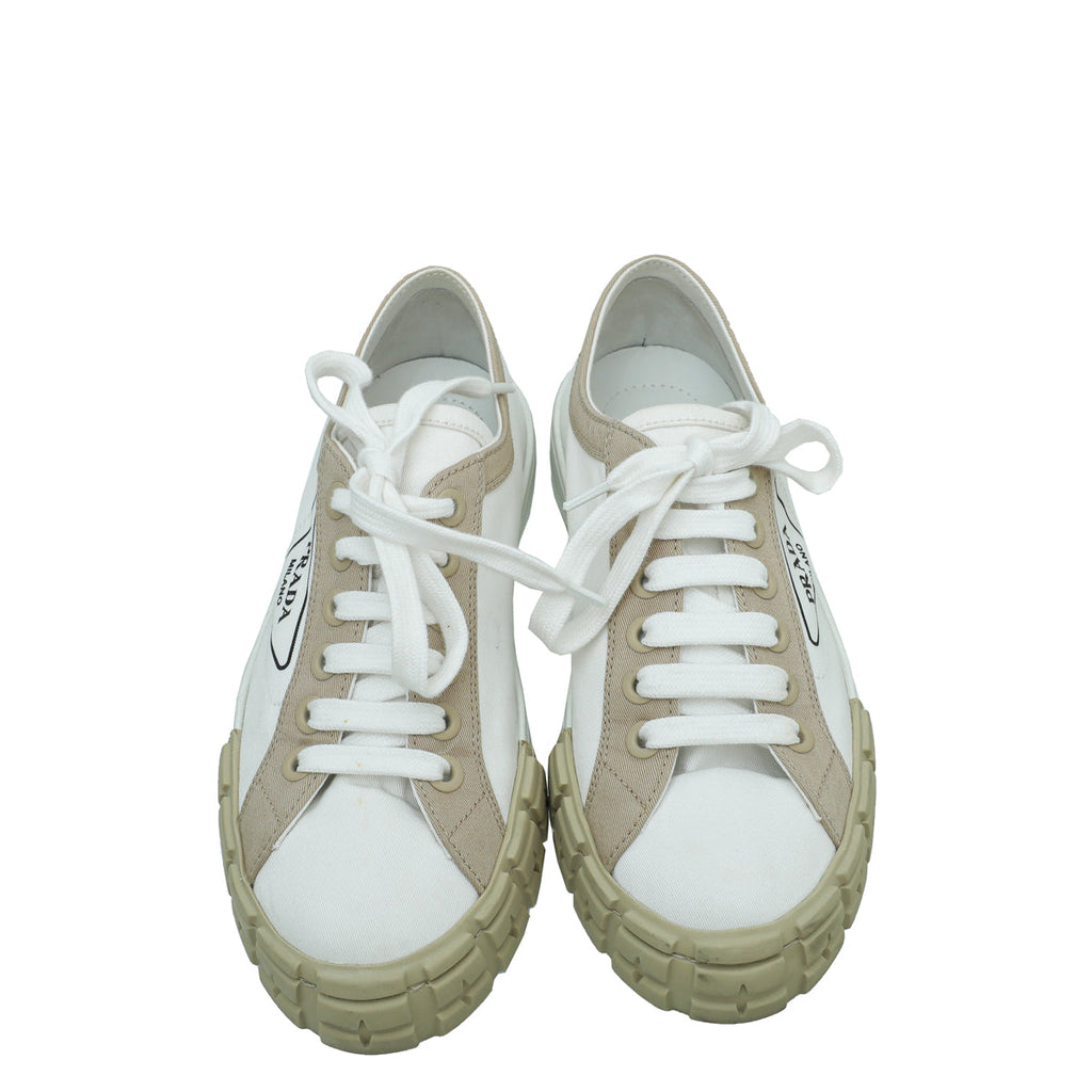Prada Bicolor Logo Printed Sneakers 37.5