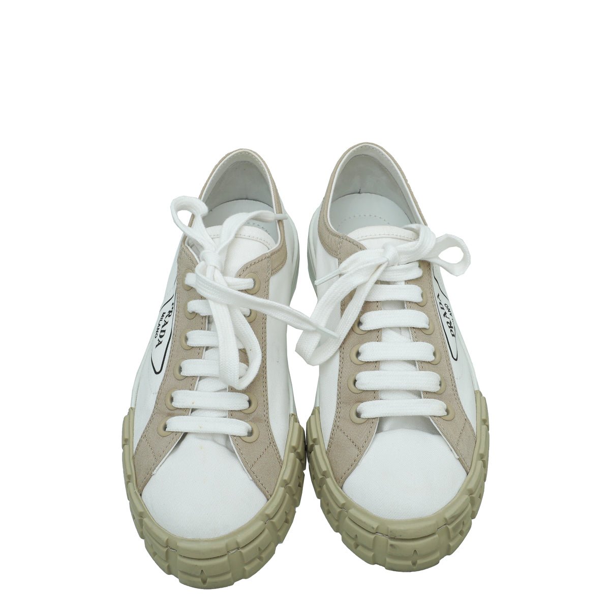 Prada Bicolor Logo Printed Sneakers 37.5