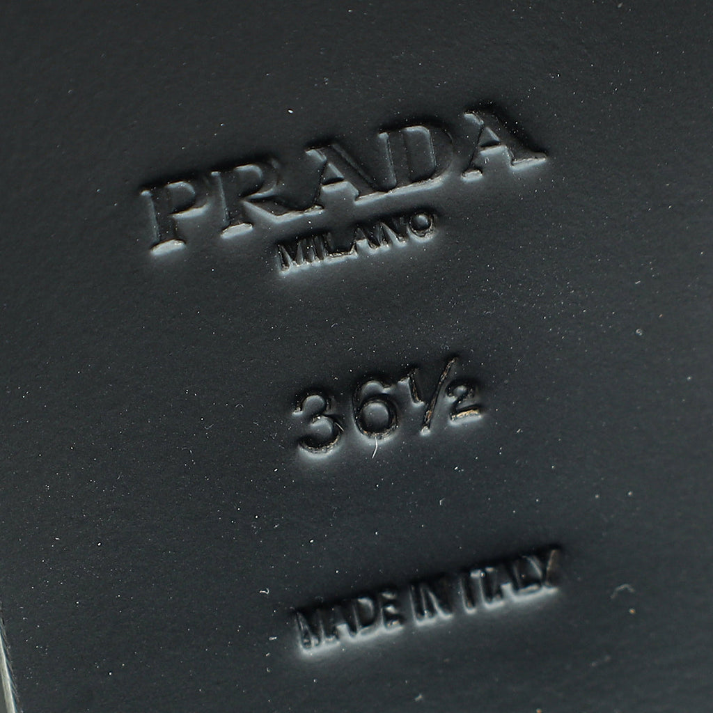Prada Black Brushed Heeled Loafers 36.5