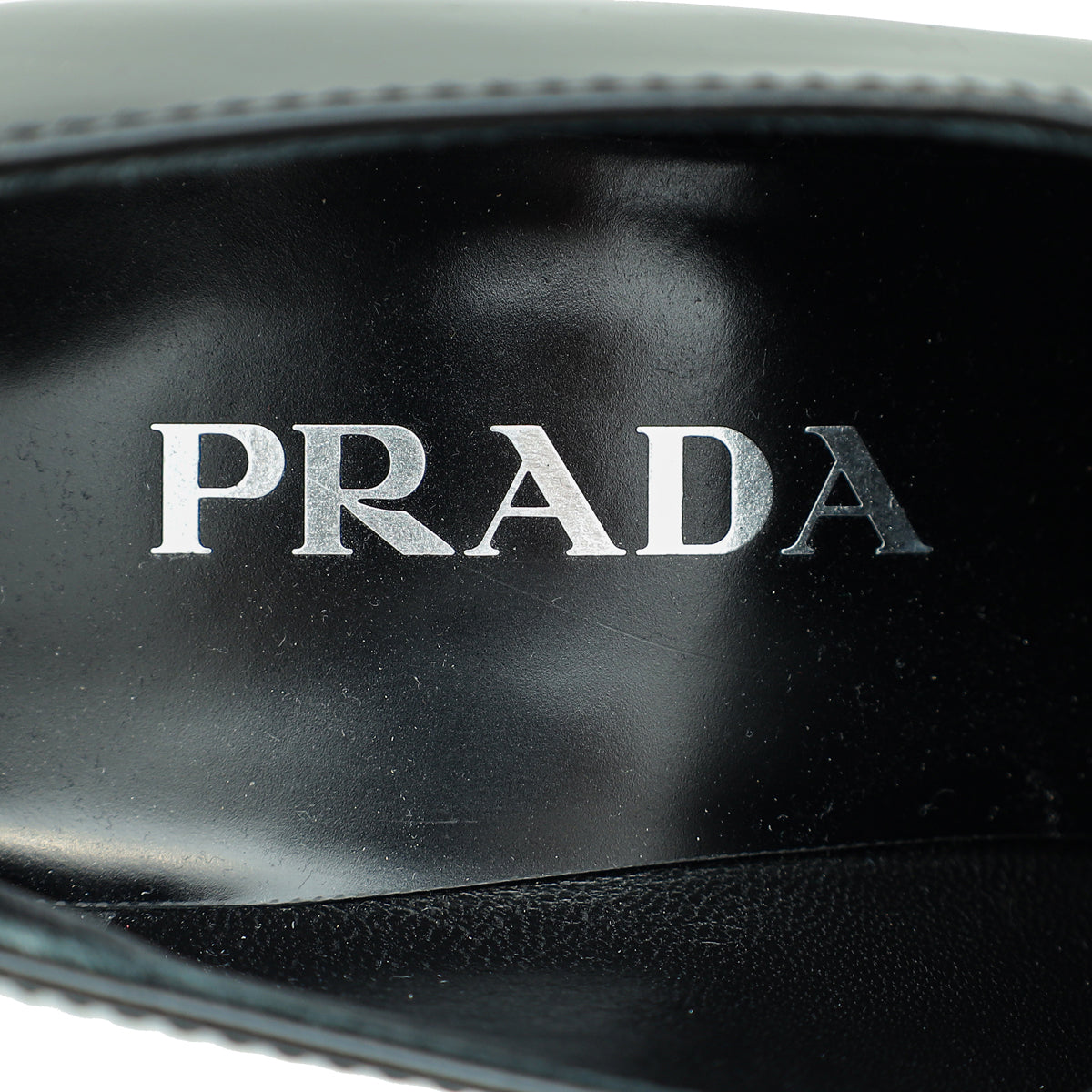 Prada Black Brushed Heeled Loafers 36.5