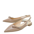 Prada Nude Vernice Bow Flat Slingback 39