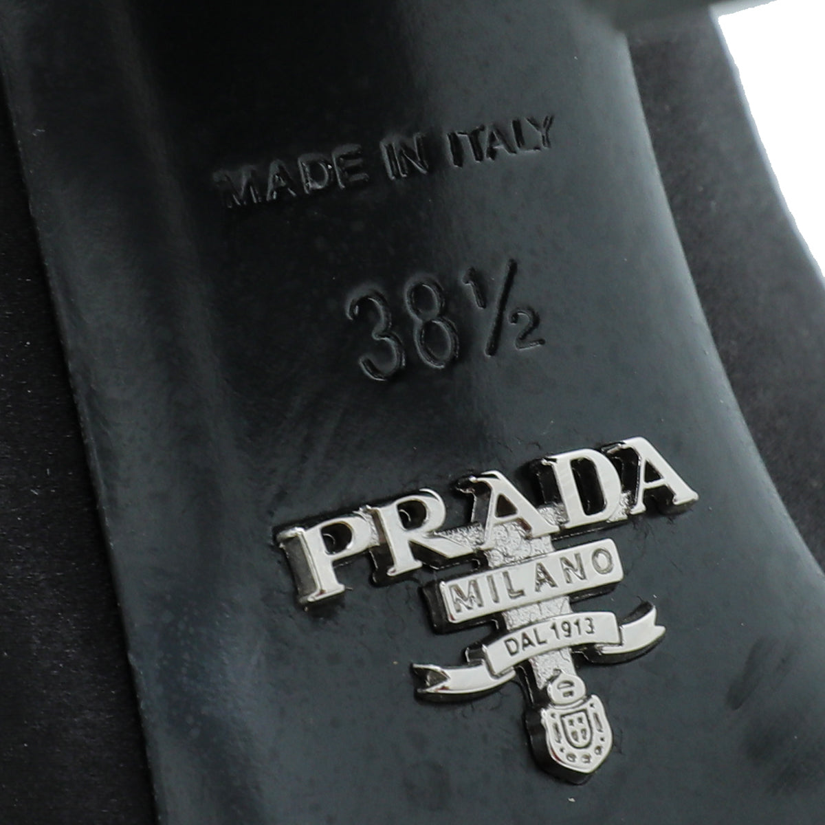 Prada Black Satin Slide Heeled Mules 38.5
