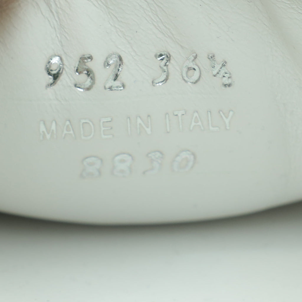 Prada White Logo Shearling Slide Sandal 36.5