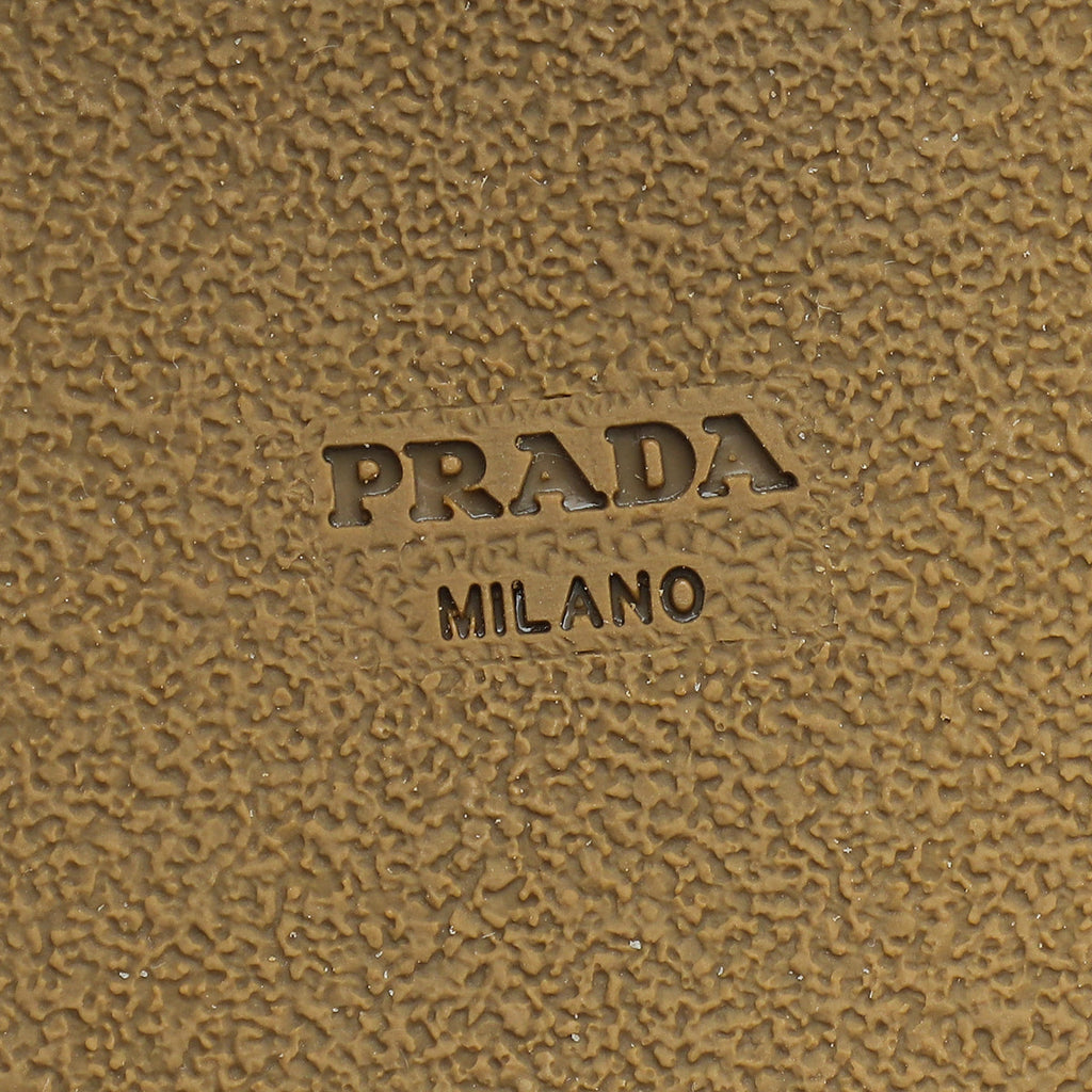 Prada Metallic Silver Logo Bow Espadrille 36.5