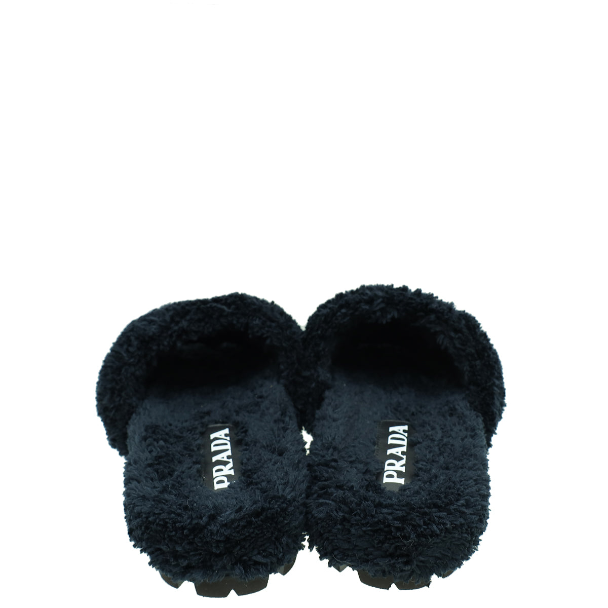 Prada Black Terry Cloth Slides 36