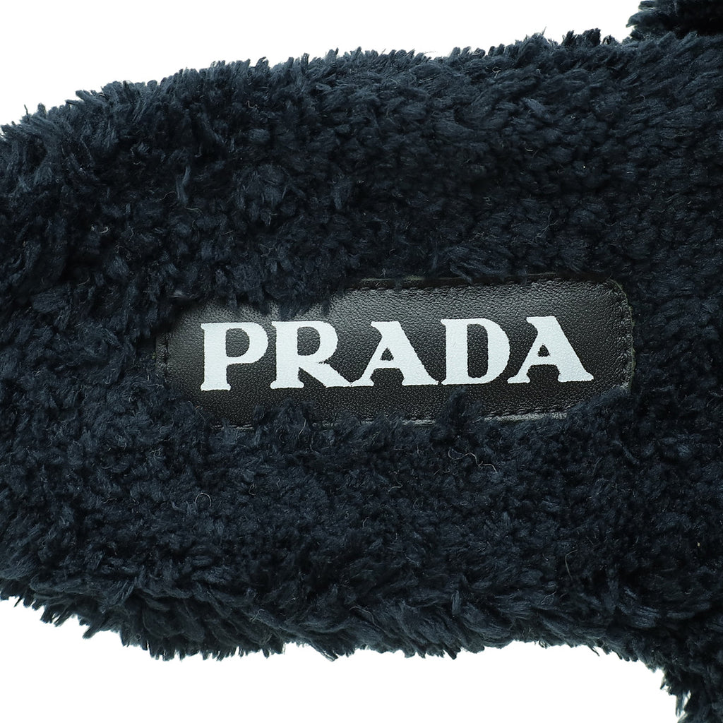 Prada Black Terry Cloth Slides 36