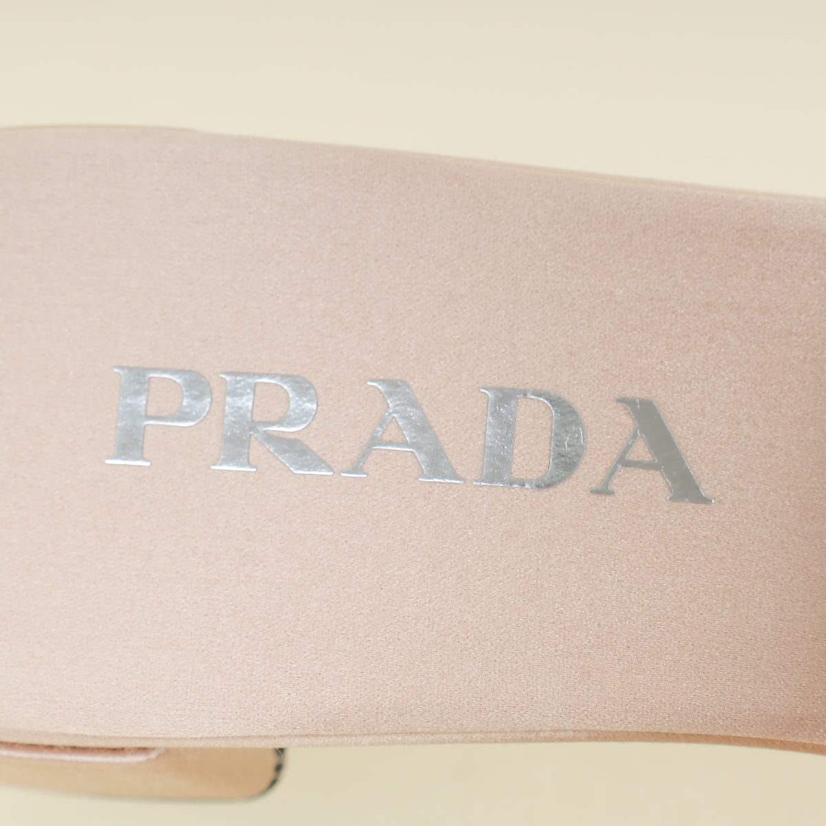 Prada Pink Nude Logo Crystal Slide Sandal 37.5