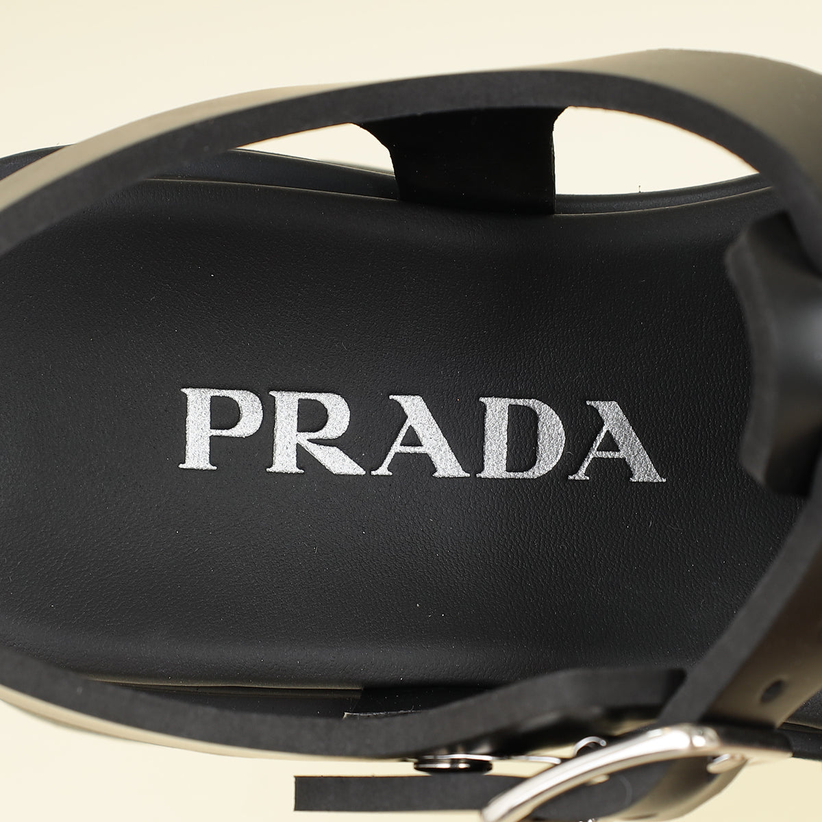 Prada Black Rubber Monolith Sandals 37