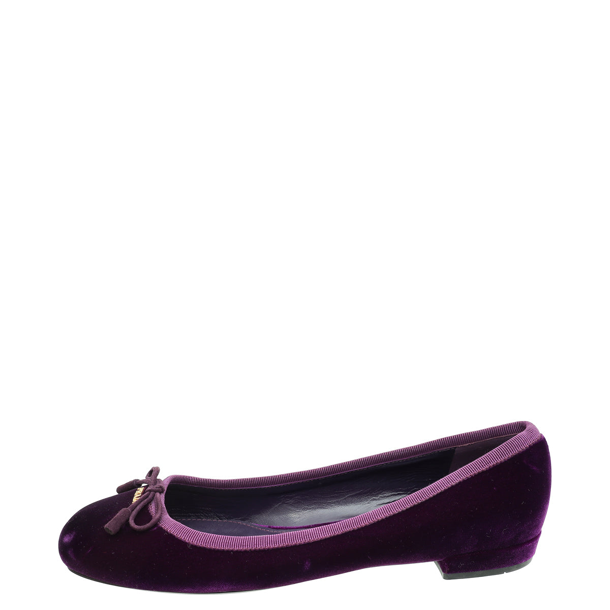 Prada Violet Velvet Ballerina Flats 38.5