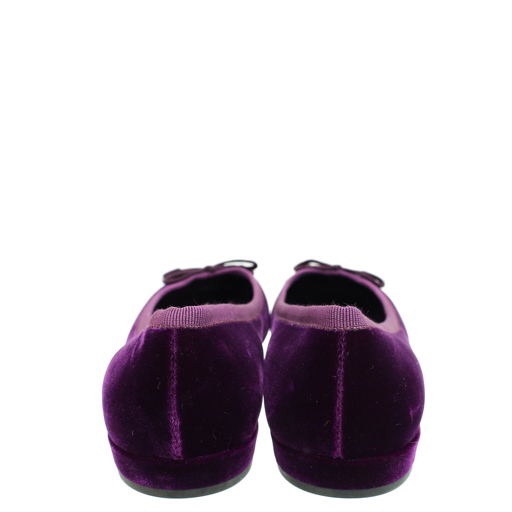 Prada Violet Velvet Ballerina Flats 38.5
