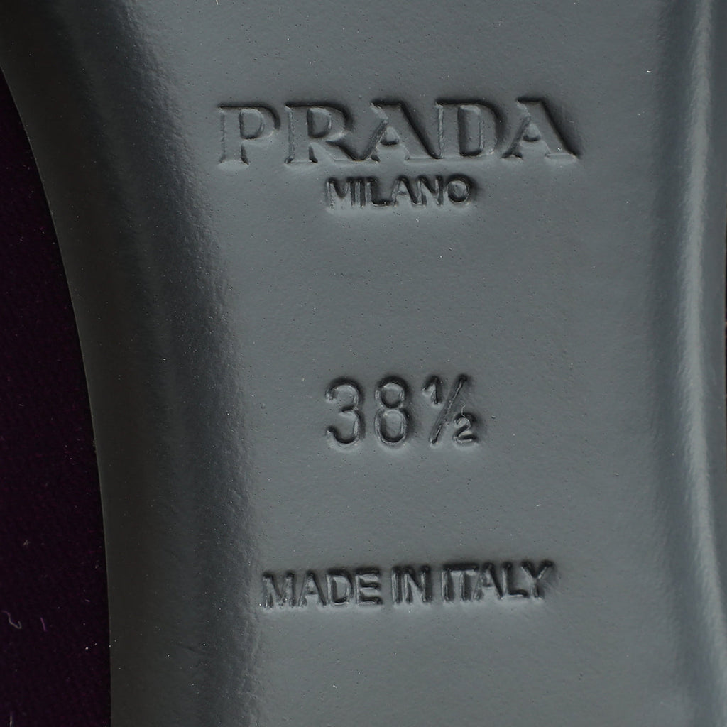 Prada Violet Velvet Ballerina Flats 38.5