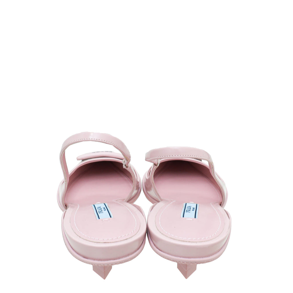 Prada Pink Soft Padded Slingback Heels 38